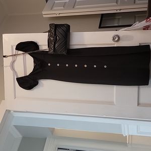 Puffy Sleeve Black Maxi Dress